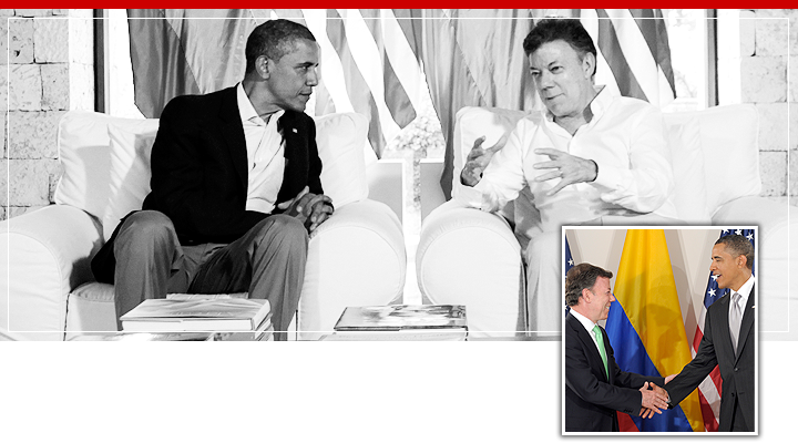 Juan Manuel Santos, Presidente de Colombia, y Barack Obama, Presidente de EE.UU.