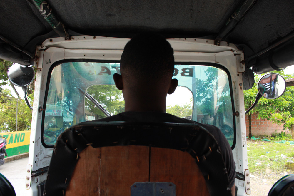 Interior de una mototaxi. 